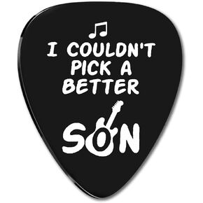 Son Gift from Mom Dad Musician Guitar Player Son Gifts Best Son Guitar Pick Gift Musician Son Guitar Lovers Gifts Christmas Jewelry Graduation Birthday Gift for Son in Law Step Son Bonus Son