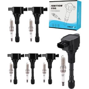 UF617 Ignition Coil Pack Spark Plug 6PCS For INFINITI EX37 FX37 2013,FX50 5.0L G37 2009-2013,M37 2011-2013,Q60 2014-2015,Q70 QX50 2014-2016,QX70 5.0L 2014,For Nissan 370Z 2009-2019 3.7L