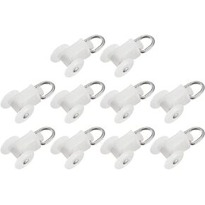 Curtain Track Rollers (11.5mm/0.45") 30Pcs, Plastic Twin Wheeled Carriers Drapery Rail Sliding Glider - for Home Window Curtain Tracks