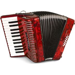 Hohner Accordions 1303-RED 12 Bass Entry Level Piano Accordion, Red