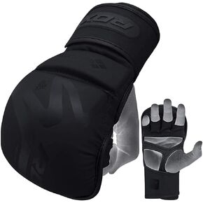 RDX MMA Hybrid Sparring Gloves, Maya Hide Leather, Open Ventilated Palm, Padded Mitts Martial Arts Kickboxing Muay Thai Training Cage Fighting, Men Adult, Punching Bag and Pads Workout