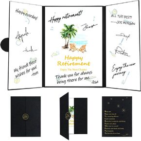 Crenics Retirement Party Decorations, Large Creative Retirement Guest Book Alternative, Beach Theme Retirement Signature Book for Men Women Retired Farewell Party Supplies