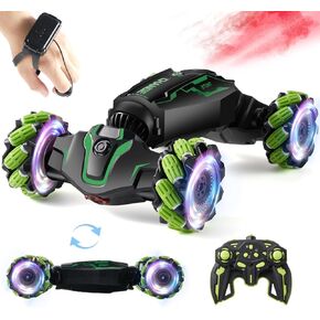 Gesture Sensing RC Stunt Car with Light & Music & Spray - Remote Control Cars for Boys 8-12 Toys, Best Birthday Gift for Kids 6 7 8 9 10 11 12+ Years Old, Cool Hand Controlled Drift Fast RC Car