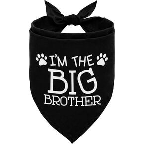 Dog Bandana, I Am The Big Brother Dog Bandana, Dog Scarf Classical Black Printing, Dog Scarf Accessories, Dog Bandana Pet Scarf, Pet Black Scarf Gender Reveal Accessories, Dog Bandana Gift (D7)