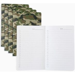 RICCO BELLO 3.5 x 5.5 Inch Pocket to Do Checklist Notebook, 64 Pages Per Notebook, 5-Pack (Black)
