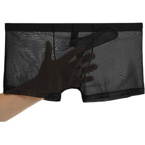 Men's See Through Mesh Boxer Briefs Underwear Breathable Elephant Nose Boxer Trunks