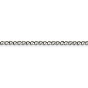 Solid Stainless Steel 3mm Curb Cuban Chain Necklace - with Secure Lobster Lock Clasp