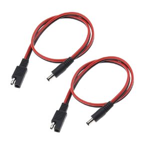 Create idea 2pcs DC to SAE Connectors Cable SAE Plug to DC Male Adapters Cables with Dust Cap Copper Quick Disconnect/Connect Wire 16AWG Red Black 5.5mm x 2.1mm for Automotive