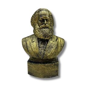 Karl Marx Bust Statue - Hand-Painted - 10cm PLA 3D Printed Gold Finish - Revolutionary Decor