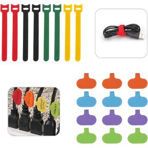 80 قطعة من روابط الكابلات القابلة لإعادة الاستخدام ومجموعات ملصقات الكابلات، روابط كابلات تثبيت قابلة لإعادة الاستخدام مع خطاف وحلقة. إدارة كابلات الأسلاك لتنظيم المنزل والمكتب ومراكز البيانات، 60 رابط كابل + 20 ملصق كابل. متعدد الألوان in Kuwait