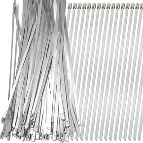 Cable Zip Ties Material Is 304 Stainless Steel,4.6 * 200mm(100PCS),220lbs Tensile Strength,Self-Locking Cable Wire Management,Suitable For Engine Departments,Exhaust Systems Scenarios