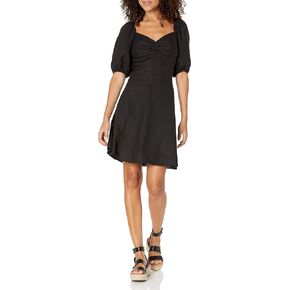 The Drop Women's Nala Twist-Front Linen Mini Dress