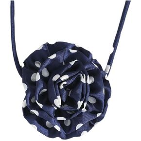 Polka Dot Camellia Flower Tie Choker Necklace for Women Girl