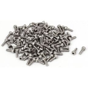 uxcell® M2 x 6mm 0.4mm Pitch 304 Stainless Steel Hex Socket Head Cap Screw DIN912 120pcs
