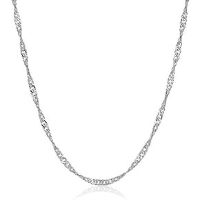 Adabele Authentic Solid 925 Sterling Silver 1.3mm 1.6mm Singapore Chain Necklace Tarnish Resistant Hypoallergenic Nickel Free Women Men Jewelry Made In Italy