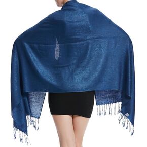 Large Two Tones Vintage Paisley Jacquard Pashmina Shawl Wrap Scarf