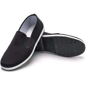 Tai Chi Shoes,Chinese Traditional Canvas Kung Fu Shoes, Martial Arts Old Beijing Shoes, Black Rubber Sole Unisex