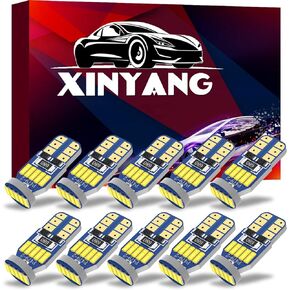 XINYANG 10Pcs 194 LED Car Bulbs, Canbus No Error T10 168 LED Light Bulbs, 15smd 4014 chipset 175 2825 Non-polarity LED Lights for Car Interior Dome Map Door Courtesy License Plate, 6000K White