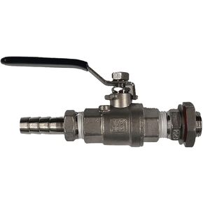 HomeBrewStuff 1/2" Stainless Steel Valve Weldless Bulkhead For Home Brew Kettle
