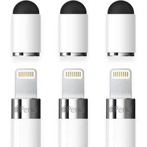 [2 in 1] Replacement Cap Compatible with Pencil/Used as Stylus for All Touch Screen Tablets/Cell Phones (Pack of 3), White