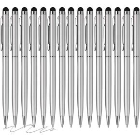 15 Pack Stylus Pens for Touch Screens Stylus Pen Compatible with Phone Tablets Kindle and Black Ink Ballpoint Pens-2 in 1 Stylists Pens (8005 Rose Gold B)
