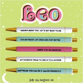 Jxueych 5 Pcs Funny Pens with Paper, Assorted Colors Retractable Ballpoint Pen, Black Ink 1.0 Mm Medium Point Quick Drying for Writing Drawing Journaling Note Taking (Gemini)