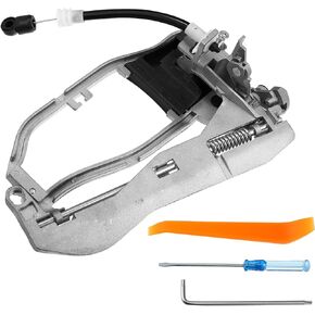 X AUTOHAUX Front Left Driver Side Carrier Outside Door Handle Side Pull Handles 51218243615 for BMW X5 3.0L 4.4L 2000-2006