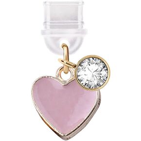 ELISE & FONDA TP253 Type-C USB Charging Port Anti Dust Plug Little Love Heart Cell Phone Charm for Samsung/Huawei/OnePlus/Xiaomi/oppo Android Phones (Pink)