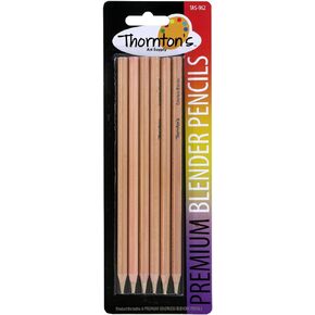 Thornton's Art Supply Premium Colorless Blender Pencil Wax Based for Drawing Sketching Blending Shading | Kids and Adult Artwork | Pack of 6
