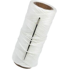 270 Feet of Waxed Polyester Sail Twine and Needle – Ideal for Rope Whipping, Canvas Work, Sail Making, or Other Crafting Applications (Brown)