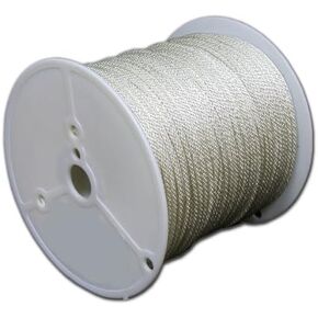 T.W Evans Cordage 44-088 1/4-Inch Solid Braid Nylon Rope 200-Feet Spool, White