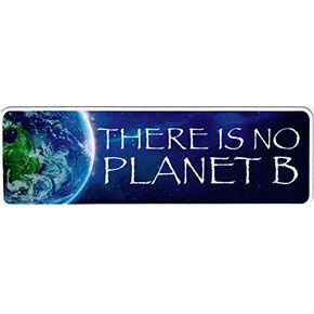 There is No Planet B - Climate Change Bumper Sticker/Decal (9" X 2.5")