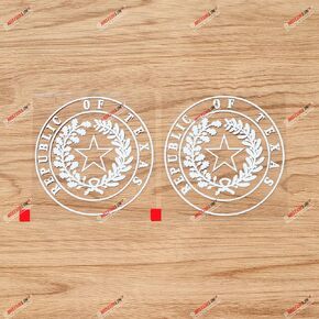 2X White 4'' Republic of Texas Seal Decal Sticker US State Car Vinyl Die Cut no Background