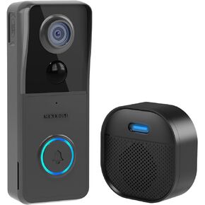 2K HD Doorbell Camera Wireless with Included Ring Chime, MKEOLGE Smart Video Doorbell for Home Security, AI Human Detection, Two Way Audio, Cloud Storage, Night Vision, Battery Powered, 2.4G WiFi
