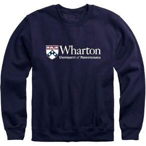 University of Pennsylvania Classic Adult Crewneck Sweatshirt with Wharton Logo, Cotton Polyester Blend