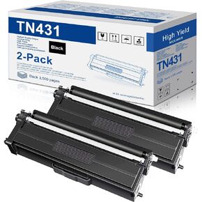 TN-431BK TN-431 Toner Cartridge 2-Pack Replacement for Brother TN431 Black Toner Cartridge HL-L8260CDW HL-L8360CDW MFC-L8610CDW MFC-L8900CDW HL-L9310CDW Printer - TN431BK