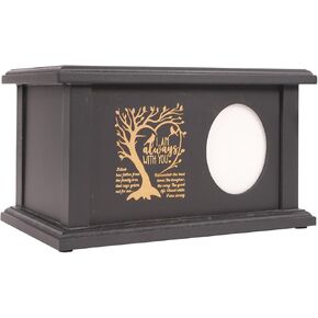 Wooden Urns for Human Ashes - Wood Cremation Urns Adult for Funeral, Burial or Home - Urns for Ashes Men Women - Decorative Urn for Ashes Male Female (Angle Wings, with Frame)