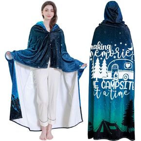 Camping Wearable Blanket Hoodie - Camping Gifts for Women Men - Camper Blanket Gift for Camper Outdoor - Camping Essentials Accessories - Camp Decor for Bedding RV Campsite Travel Hiking 70"x60"
