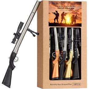 Cool Gun Shape Ballpoint Pen - 10 Pack,0.7mm Medium Point,Blue Ink,Novelty Sniper Rifle Ball Pen for Kids Office School Supply Students Stationery Boy Birthday Present Gift Pen for Men,Kaka Rabbit