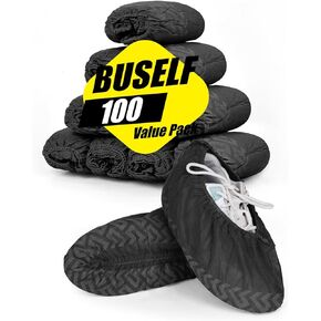 100 Count Shoe Covers Disposable Non-Slip, Premium Cloth Boot Covers, Slip-resistant, Durable, Breathable, Non-toxic, Recyclable