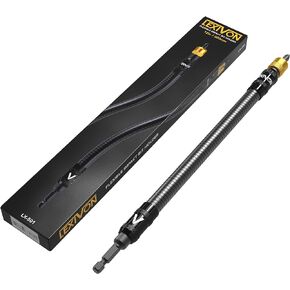 LEXIVON Drill Bit Holder, 12-Inch Flexible Extension, Quick-Release with 1/4-Inch Hex Shank (LX-501)