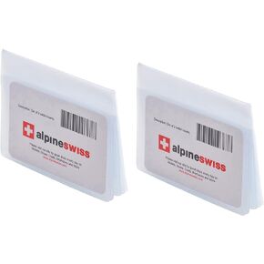 Alpine Swiss SET OF 2 Clear Plastic Wallet Inserts 12 Pages Picture Card Holder