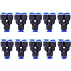 Air Push Quick Fittings, 10Pcs Pneumatic Connectors Push to Connect Fittings Kit, 5/32" 4mm Od Quick Release Connectors Elbows Type