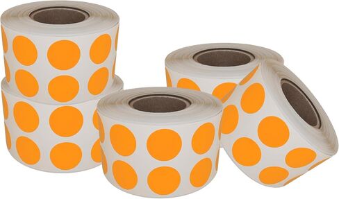 Royal Green Bright Neon Stickers Dots for Labeling - Orange Colored Labels Rolls Fluorescent Sticker in 13mm (0.50 inch) - 1080 Pack in Saudi Arabia