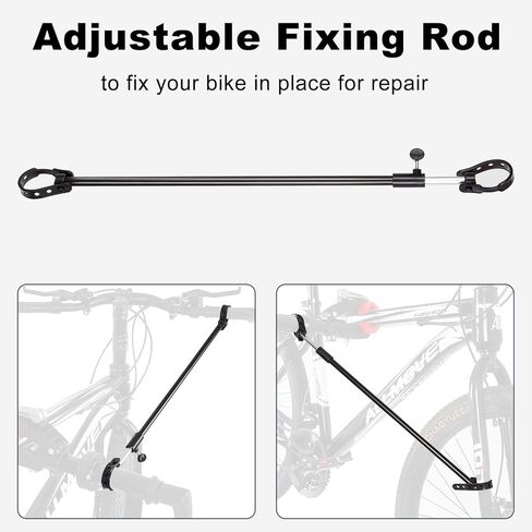 حامل إصلاح الدراجة Zacro بحد أقصى 66 رطلاً، حامل دراجة قابل للطي للصيانة، حامل عمل الدراجة قابل للتعديل مع صينية أدوات مغناطيسية، حامل إصلاح دراجات الطرق الجبلية الثقيلة MTB لمتجر المنزل in Kuwait