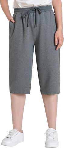 Weintee Women's 15" Capri Long Shorts with Pockets Below The Knee in Saudi Arabia