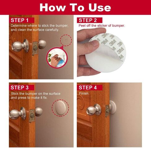 3 Inch Door Stopper Wall Protector Shield Self Adhesive Handle Bumper Rubber Stop (Clear-2 pcs) in Saudi Arabia
