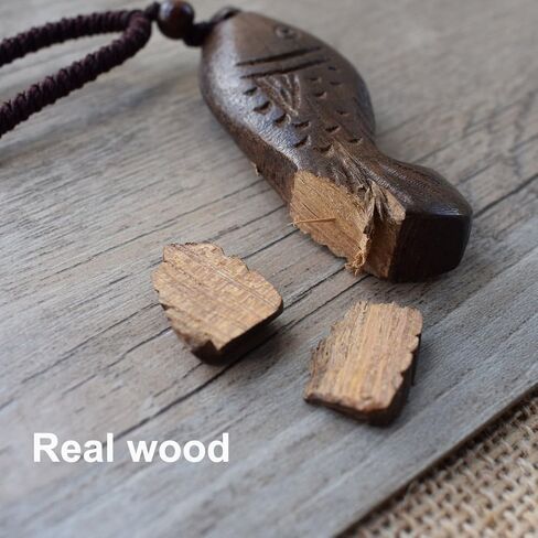 Handmade Wooden Fish Craft Pendant Retro Folk for Dress Sweater and Leisure Dressing/Clothing Accessories/Home Decoration Pendant - Curved tail fish in Saudi Arabia