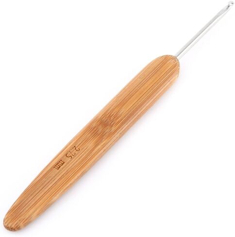 Bamboo Crochet Hooks, 20 Pcs Bamboo Hook Needles Kit with 8 Pcs 1.0mm-2.75mm Bamboo Flat Crochet Hooks 12 Pcs 3.0mm-10mm Rounded Crochet Hooks and Carry Case in Saudi Arabia
