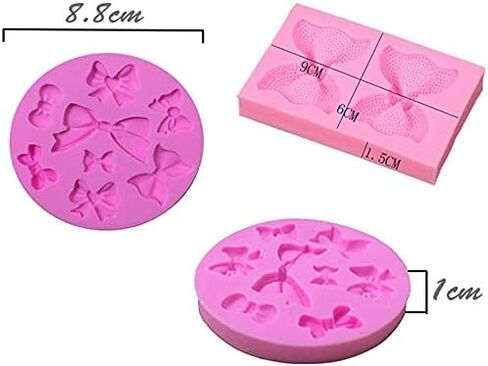 2 جهاز كمبيوتر شخصى القوس موضوع قوالب السيليكون مجموعة DIY بها بنفسك Bowknot فندان الحلوى صنع قالب الشوكولاتة الحلويات آيس كيوب العلكة الطين الصابون البسكويت الجص الراتنج حفلة عيد ميلاد كب كيك توبر كعكة ديكور قوالب in Kuwait